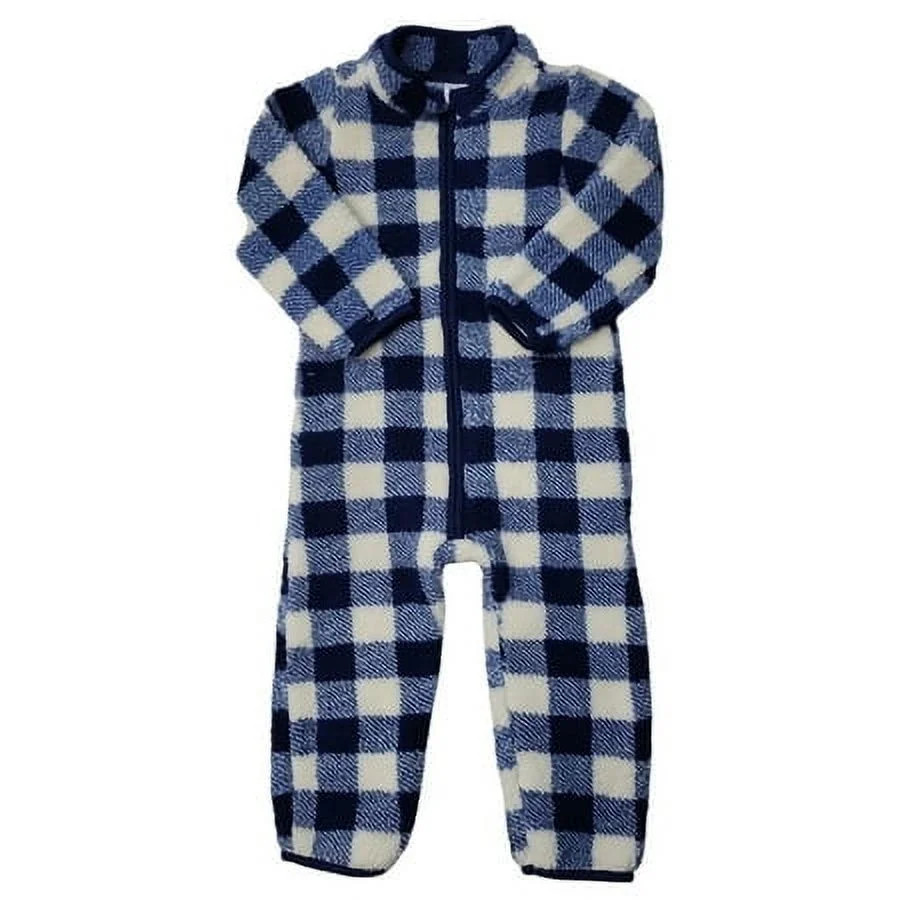 Carters Zip-Up 1 Piece Warm Long Sleeve Easy Care Jumpsuit Plaid Size 9M - Walmart.com | Walmart (US)