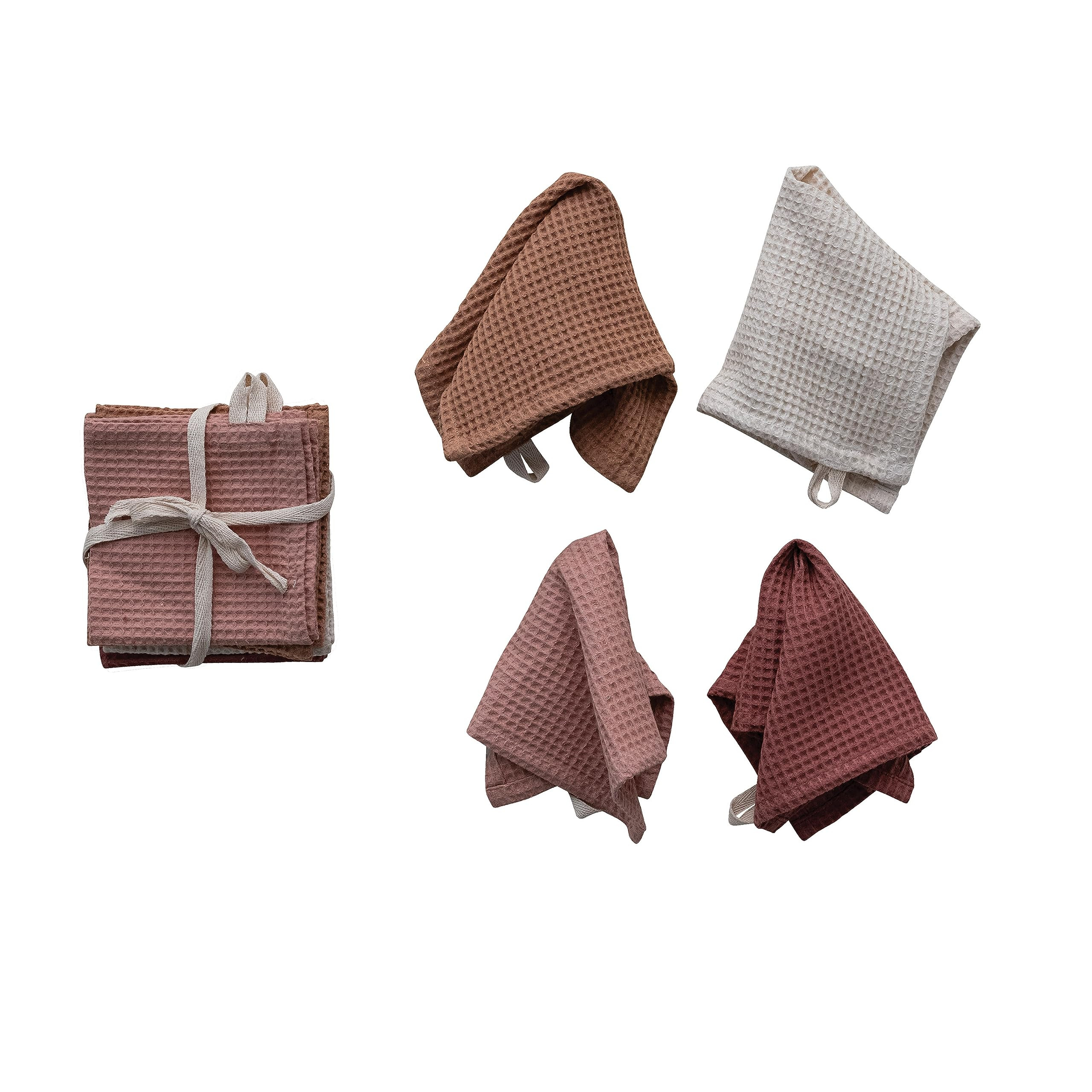 Creative Co-Op Square Woven Linen and Cotton Waffle Kitchen Multicolor, Set of 4 Dish Cloth, Mult... | Amazon (CA)