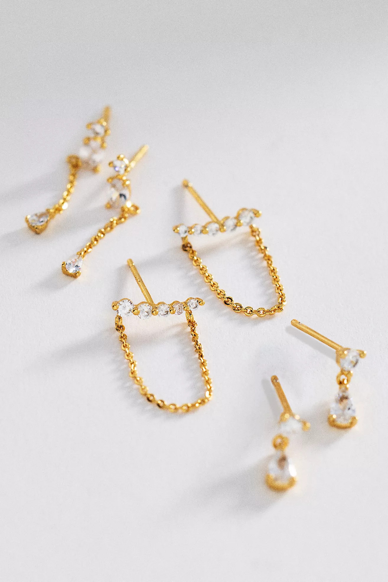 Delicate Crystal Earrings, Set of 3 | Anthropologie (US)