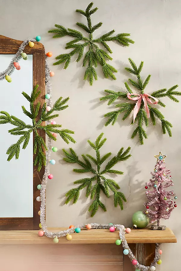 Faux Fir Snowflakes, Set of 4 Small | Anthropologie (US)