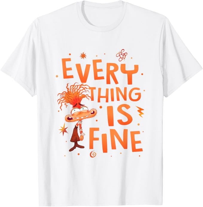 Disney Pixar Inside Out 2 Everything Is Fine Anxiety Logo T-Shirt | Amazon (US)