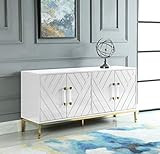 Best Master Furniture Tamari High Gloss Lacquer Sideboard/Buffet, White | Amazon (US)