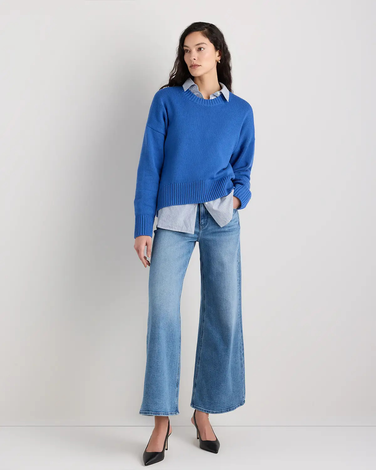 100% Organic Cotton Boyfriend Crew Sweater | Quince