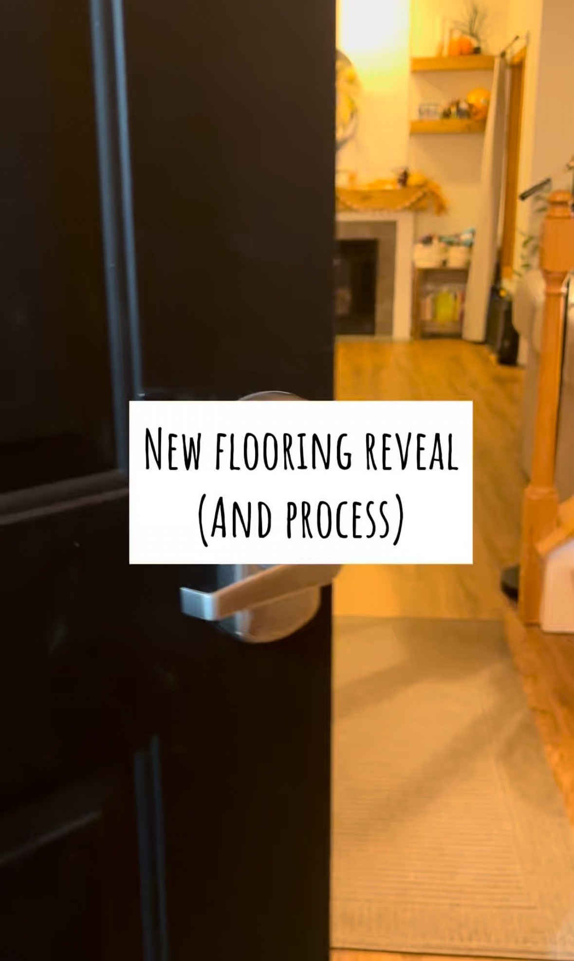 New flooring steamrolled into new wall and new storage 