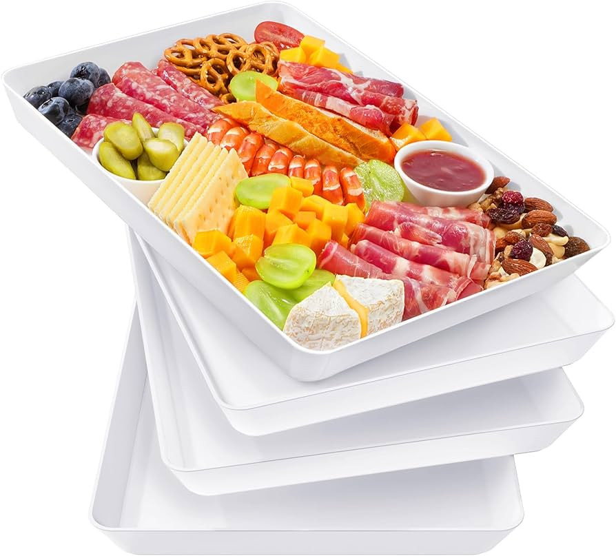 Lifewit Serving Tray for Party Supplies, Reusable Serving Platter for Catering, Snack, Fruit, Cha... | Amazon (US)
