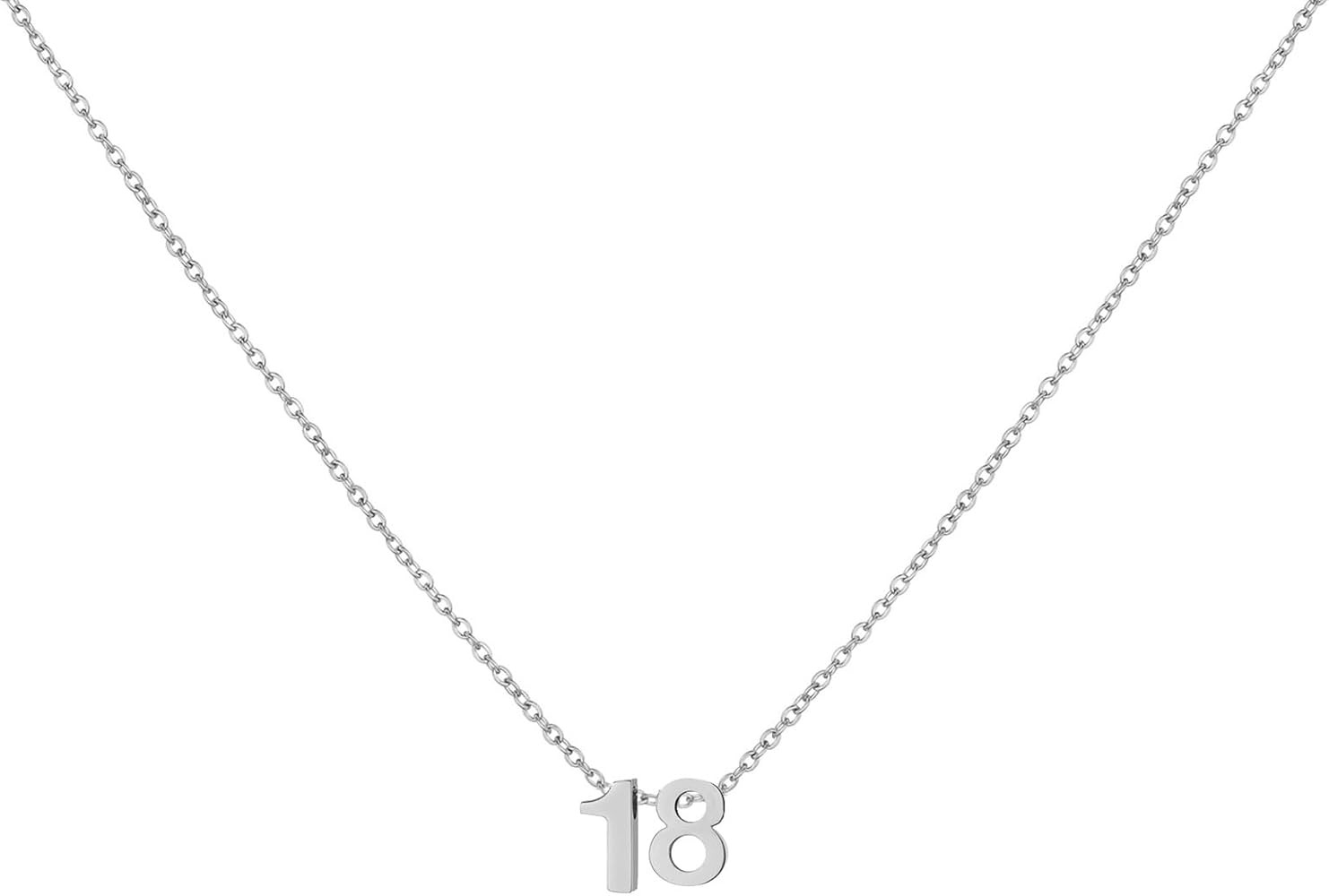 Gold Number Necklace for Women 18K Gold Plated Dainty Charm Birth Month Cute Pendant Choker Neckl... | Amazon (US)