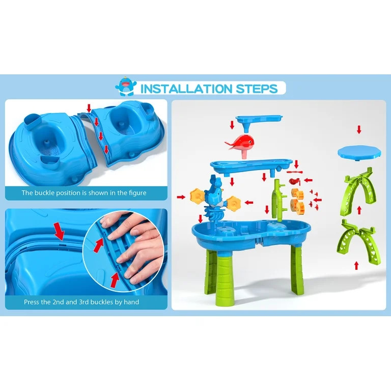 Dinosaur Planet Kids Sand Water Table for Toddlers, 3-Tier Sand and Water Play Table Toys for Tod... | Walmart (US)