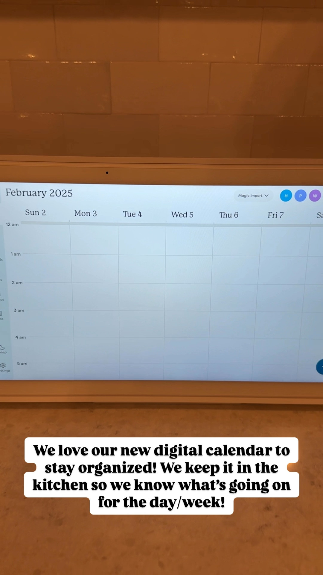 Skylight digital calendar - so great for keeping track of activities and events! You can also assign chores and plan out your meals. We keep ours in the kitchen, so we know what is happening that day and week.

#LTKFamily #LTKKids #LTKWatchNow