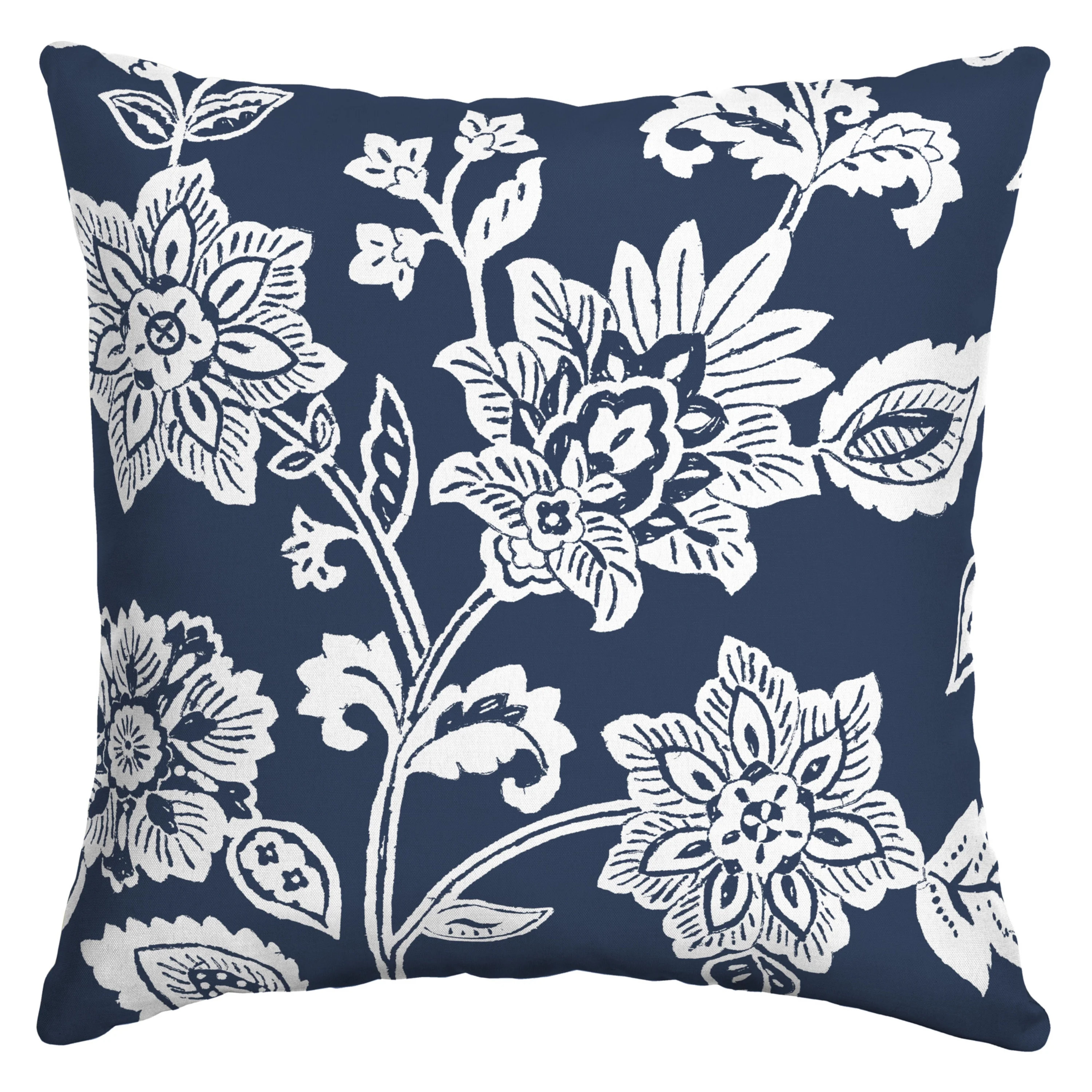 Arden Selections Essentials Outdoor Pillow 16 x 16, Sapphire Blue Ashland Jacobean - Walmart.com | Walmart (US)