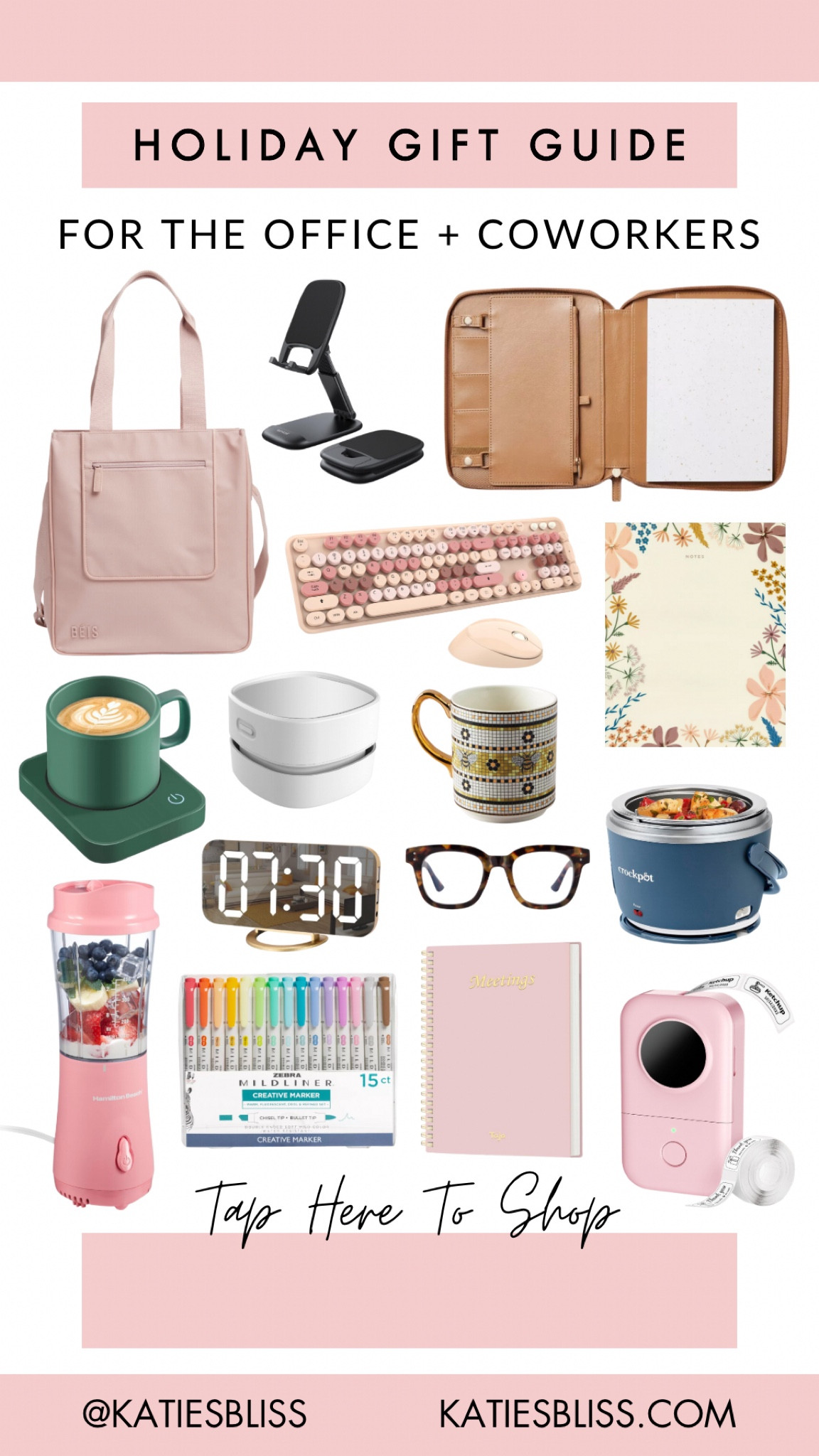 Holiday gift guide 🎁 for the office + coworkers

Beis bag. Keyboard. Notepad. Crockpot lunch box. Label maker. Blender. Highlighters. Mug. 



#LTKFindsUnder50 #LTKGiftGuide #LTKHome