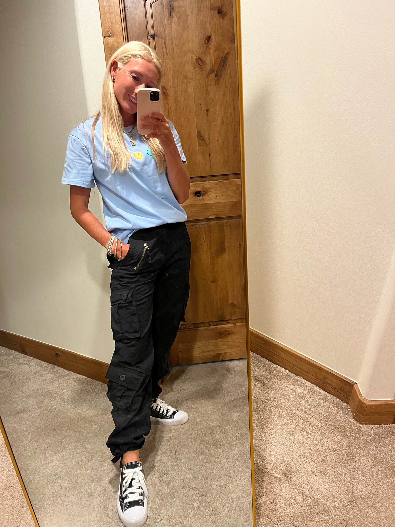 Amazon graphic T and cargos🖤
Size 2 in cargos

#LTKunder50 #LTKsalealert #LTKstyletip