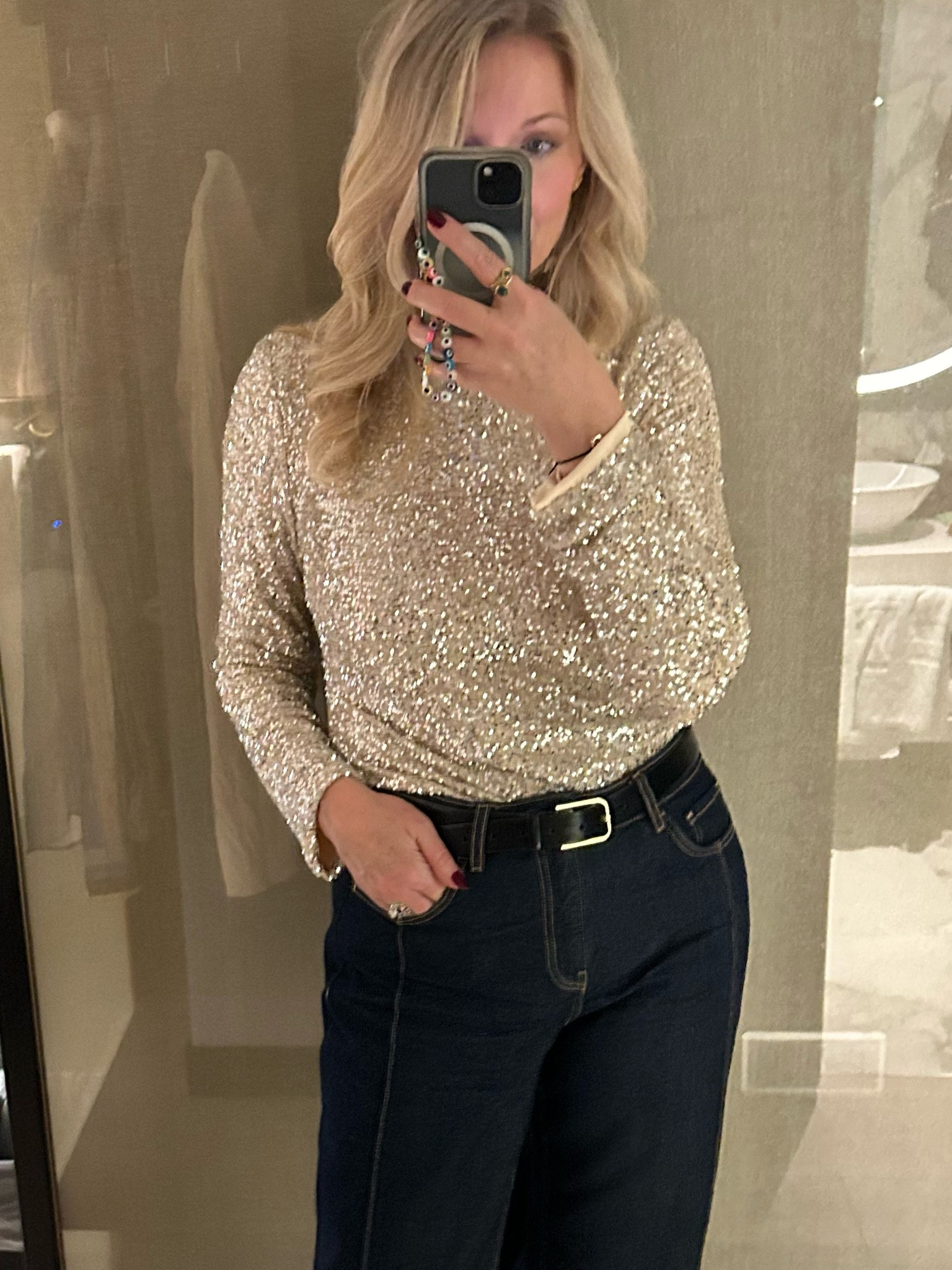 Winter Outfit | Sequins and Denim

#LTKwinter #LTKstyletip #LTKpartywear