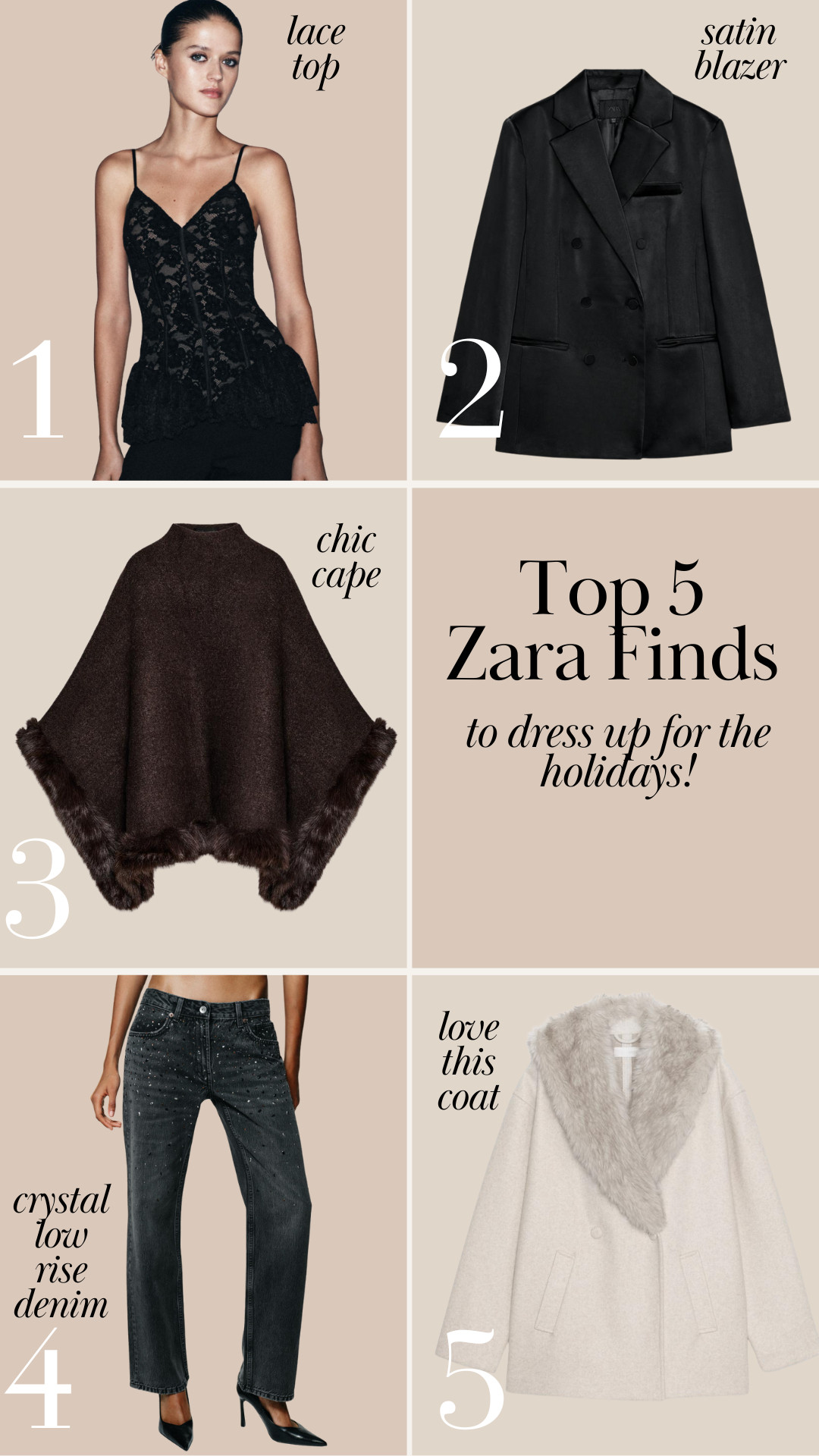 Top 5 Zara finds to dress up for the holidays! 

 

#LTKHoliday