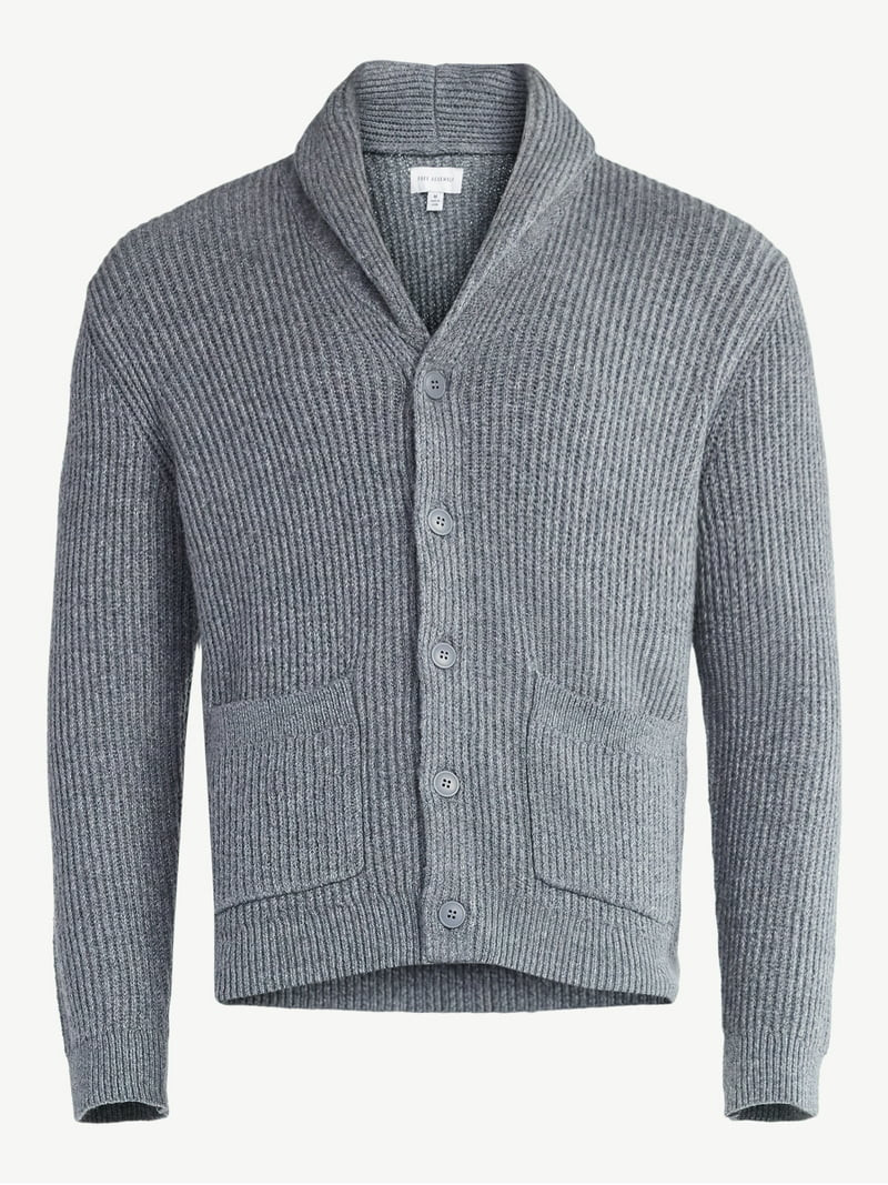 Free Assembly Men's Shawl Collar Cardigan Sweater, Sizes XS-3XL | Walmart (US)