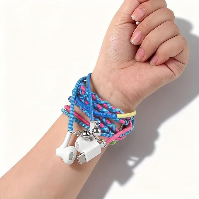 Wired Earbuds USB-C with Microphone [Bracelet Design] | Tangle-Free Necklace & Braided Colorful C... | Amazon (US)