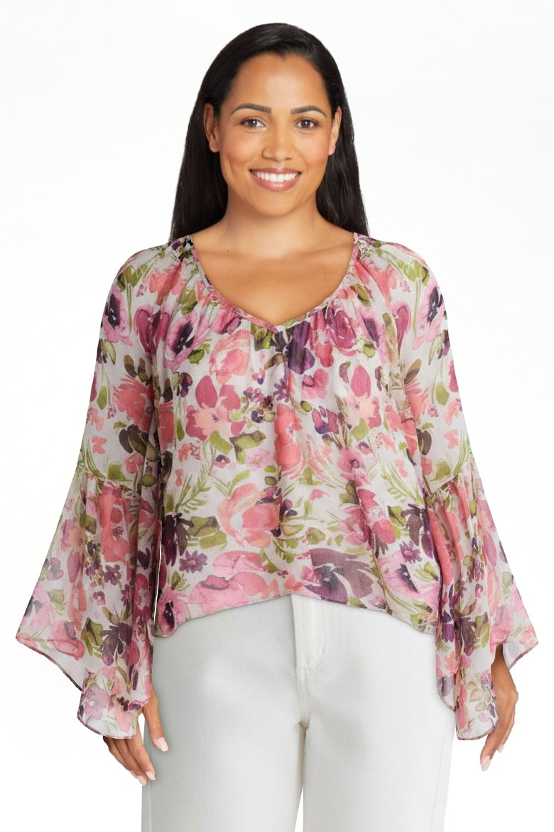 Scoop Women's and Women's Plus Flowy Asymmetrical Sheer Top, Sizes XS-4X | Walmart (US)