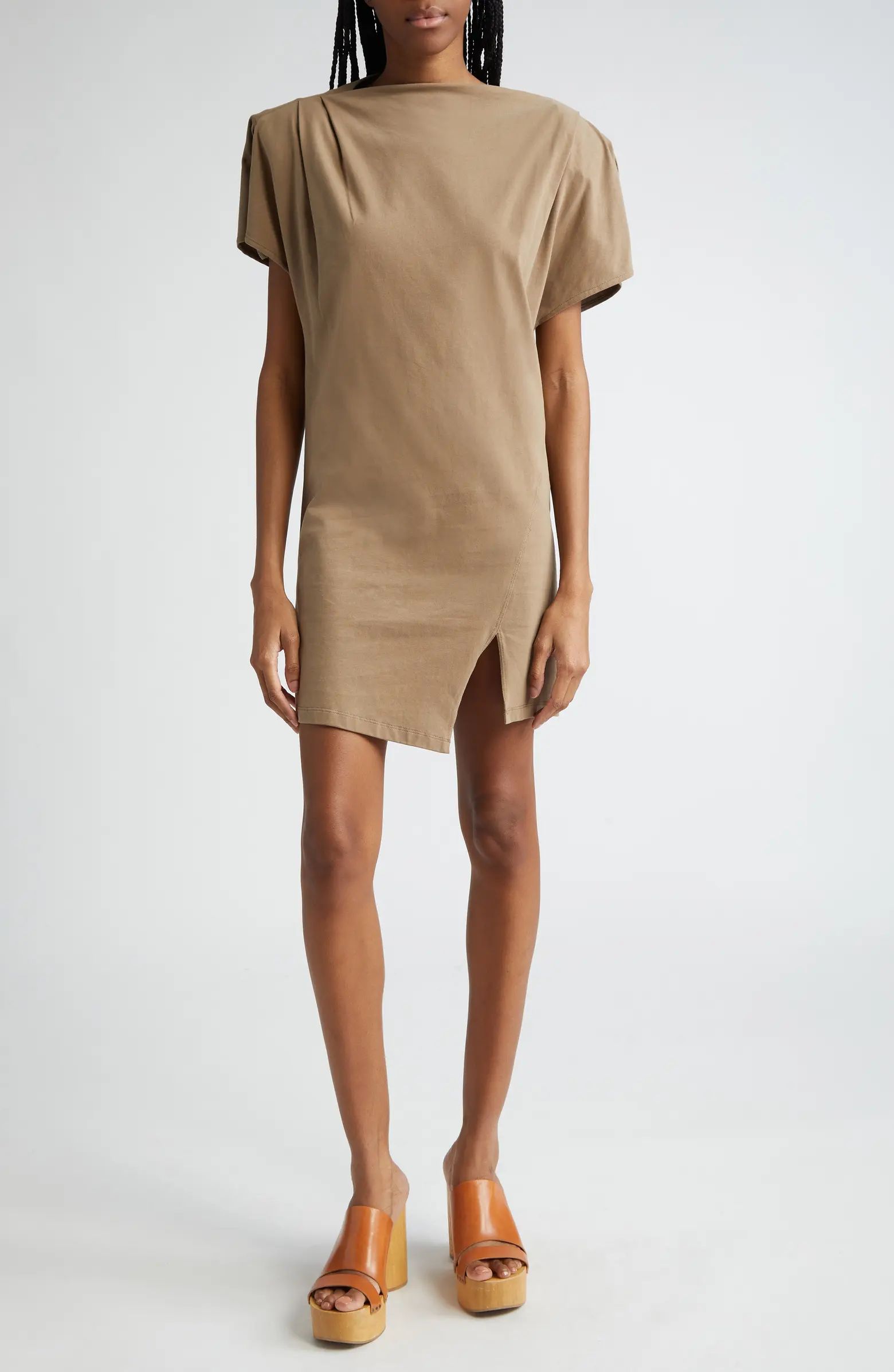 Isabel Marant Silvane Asymmetric Split Sleeve Cotton Minidress | Nordstrom | Nordstrom