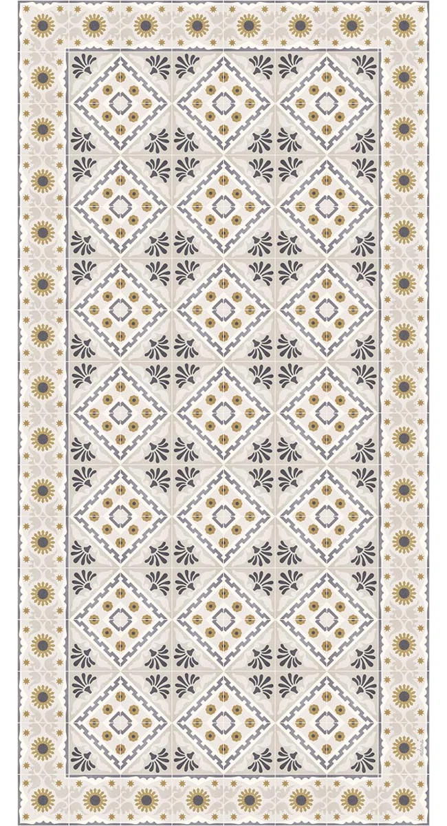 ADAMA LLC Fontana Geometric Vinyl Area Rug in Beige | Wayfair | Wayfair North America
