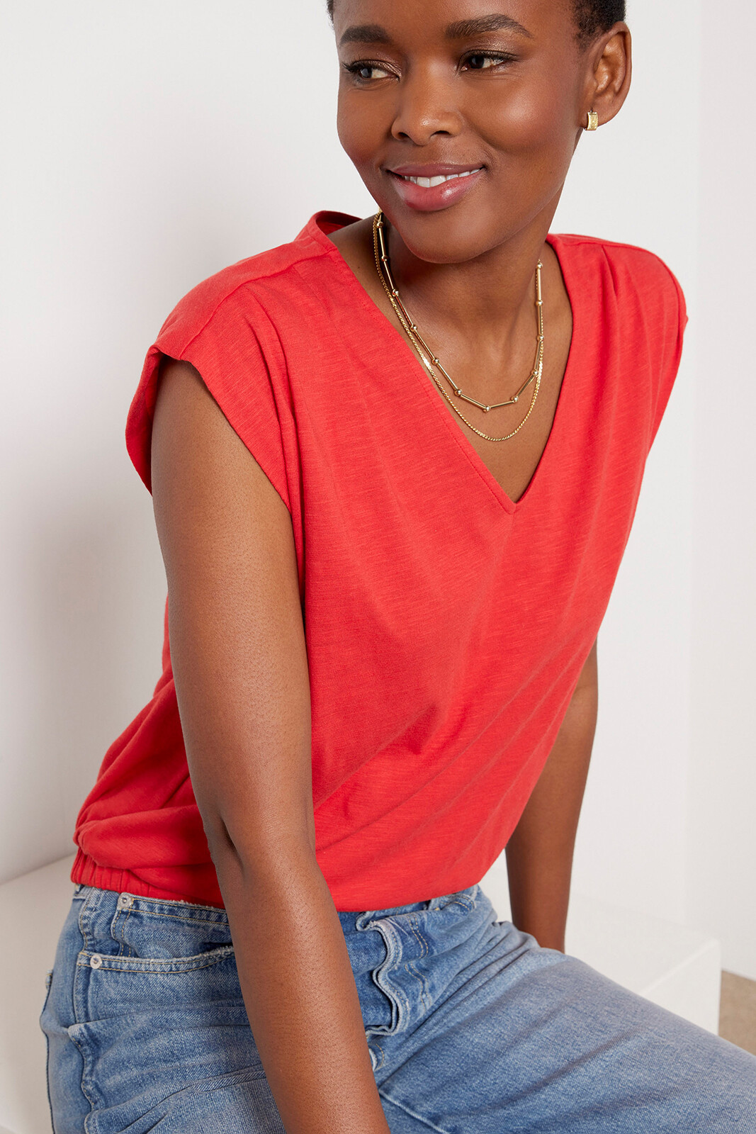 Kinsley Pleated Shoulder Top | Evereve