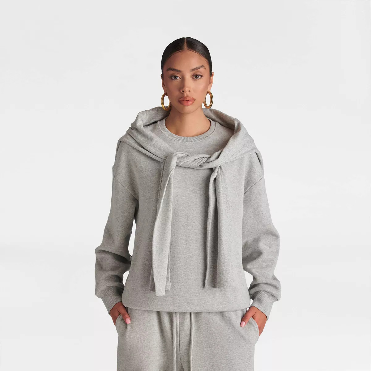 KBB by KAHLANA Women's Long Sleeve 'The Double Layer Crewneck Sweatshirt' | Target