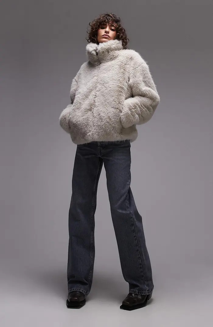 Zip Front Faux Fur Coat | Nordstrom