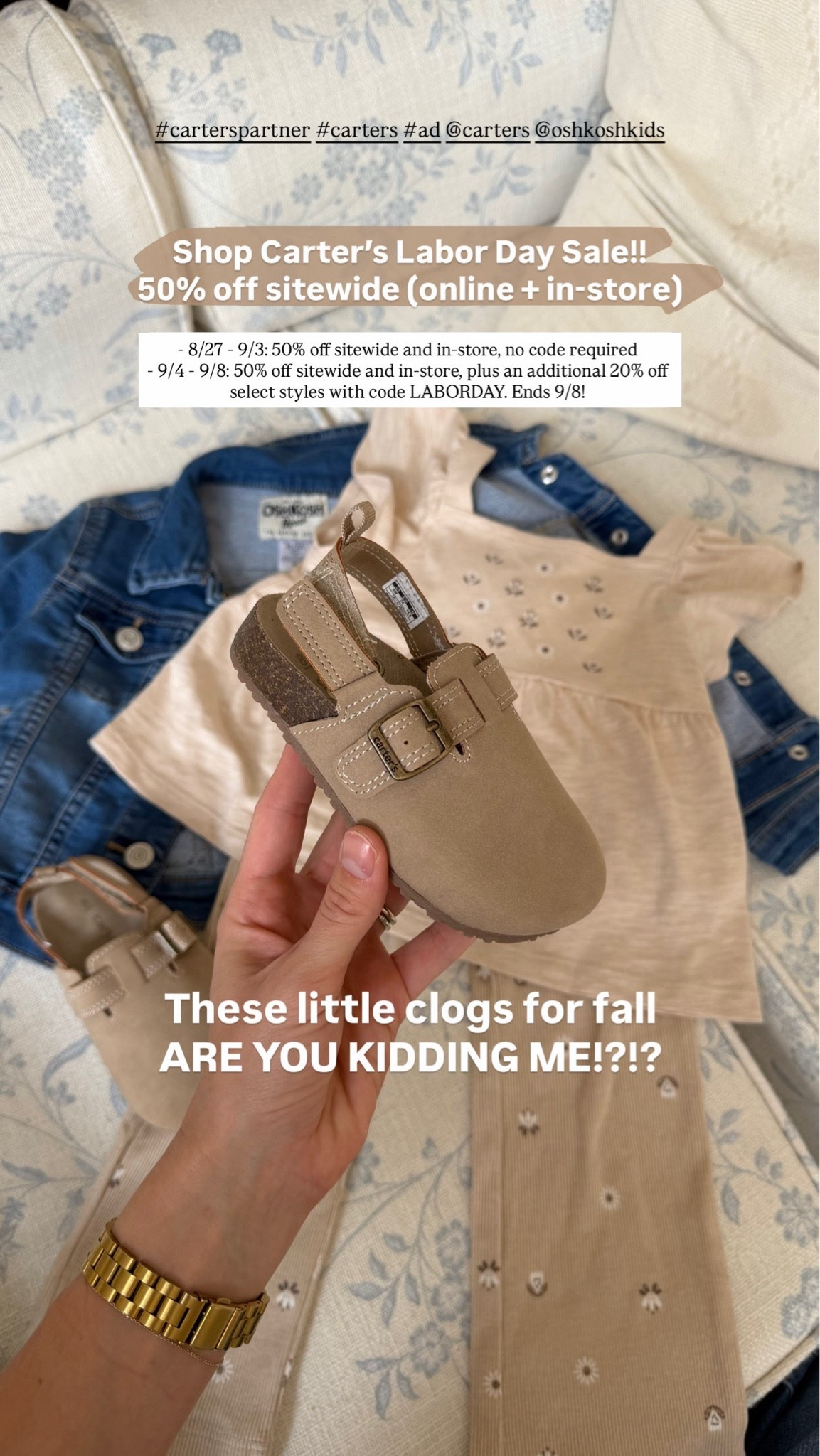 #carterspartner #carters #ad @carters @oshkoshkids Carter’s Labor Day sale is here!! 8/27 - 9/3: 50% off sitewide and in-store, no code required. 9/4 - 9/8: 50% off sitewide and in-store, plus an additional 20% off select styles with code LABORDAY. Ends 9/8. We’re obsessed with the quality of these pieces! The perfect clothing for play, or special occasions that actually lasts!! Linking all of my faves :)

#LTKmomlife #LTKBaby #LTKKids