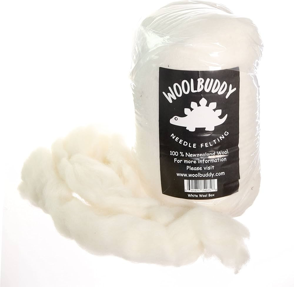 Woolbuddy Needle Felting Wool, Carded Core Wool, White Roving for Wet Painting, DIY Dryer Balls, ... | Amazon (CA)