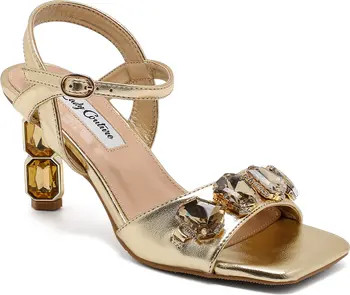 LADY COUTURE Double Jewel Heel Slingback With Large Stones Oornament Sandal | Nordstrom | Nordstrom