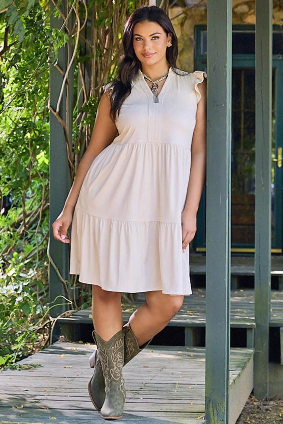 Plus Size Ruffled Faux Suede Dress | Cato Fashions