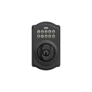 Camelot Matte Black Electronic Keypad Deadbolt | The Home Depot
