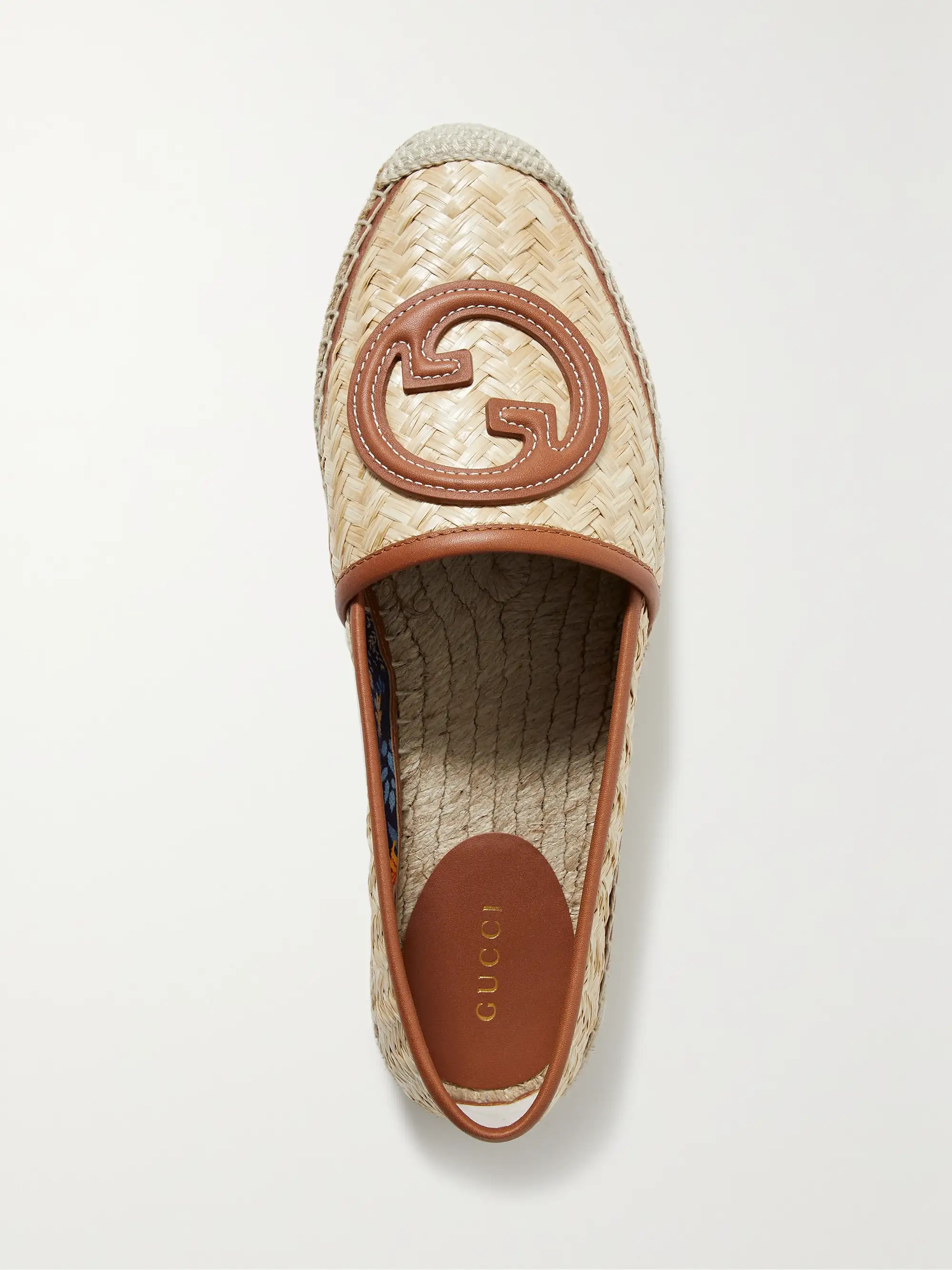 Adela leather-trimmed raffia espadrilles | NET-A-PORTER (US)