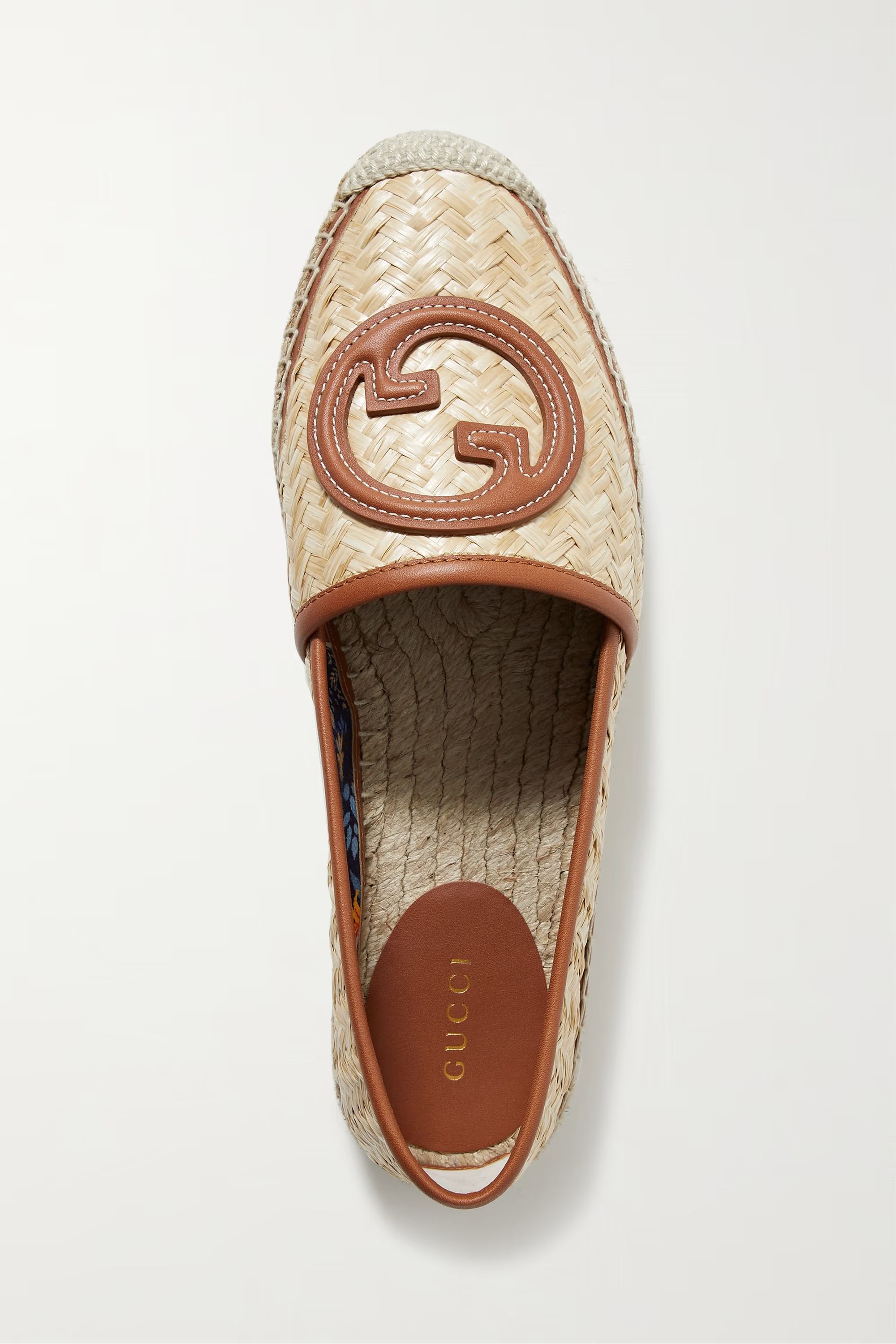 Adela leather-trimmed raffia espadrilles | NET-A-PORTER (US)