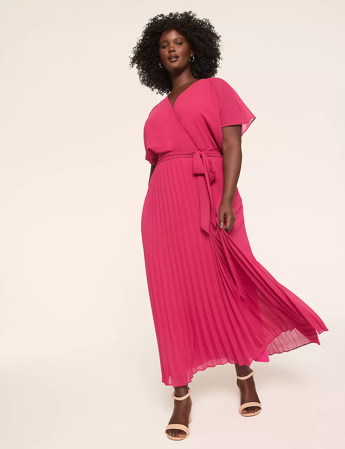 Pleated-Skirt Faux-Wrap Maxi Dress | LaneBryant | Lane Bryant (US)