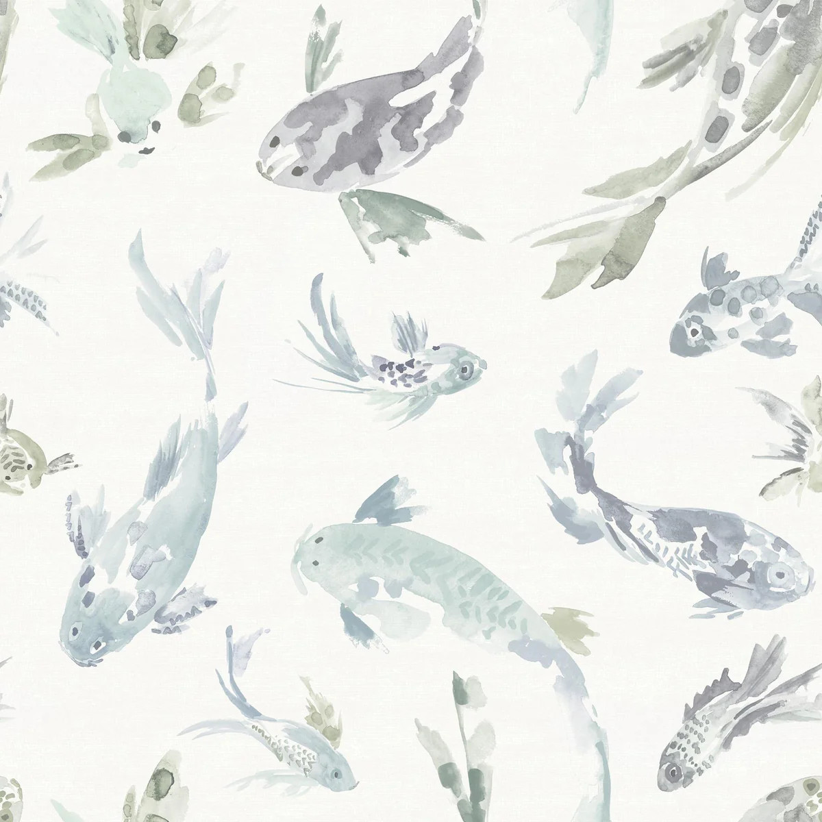 A-Street Prints Koi Seafoam Fish Wallpaper | DecoratorsBest