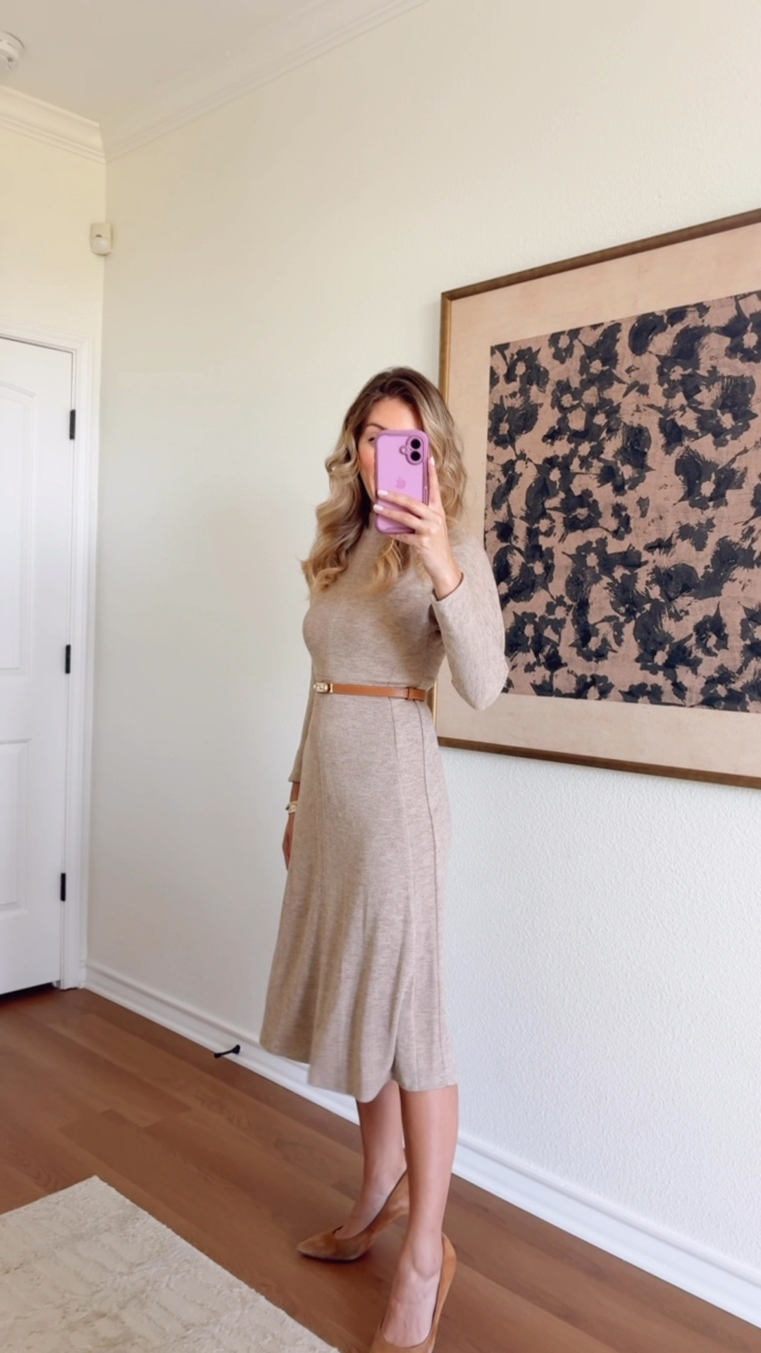 In love with this beige sweater dress! Such amazing quality fabric and perfect sizing! 

Xs. Nordstrom sale. Work wear. Office outfit.