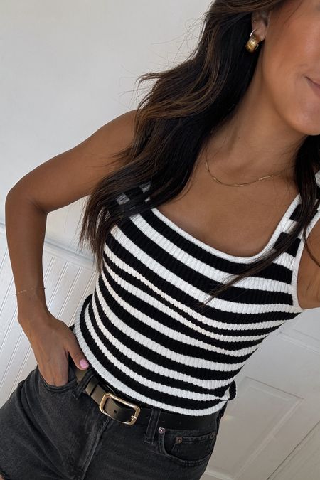 love this ribbed tank and these 90’s cutoff shorts from #abercrombie! tank: size small and shorts size: 26 #ootd #everydaystyle #styleinspo #basicstyle #momstyle 

#LTKFindsUnder50 #LTKOver40 #LTKStyleTip