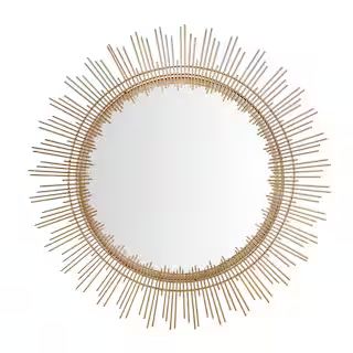 Medium Sunburst Gold Modern Accent Mirror (31 in. Diameter) | The Home Depot