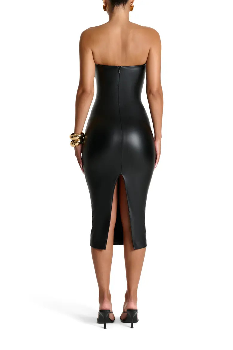Strapless Faux Leather Body-Con Midi Dress (Women) | Nordstromrack | Nordstrom Rack