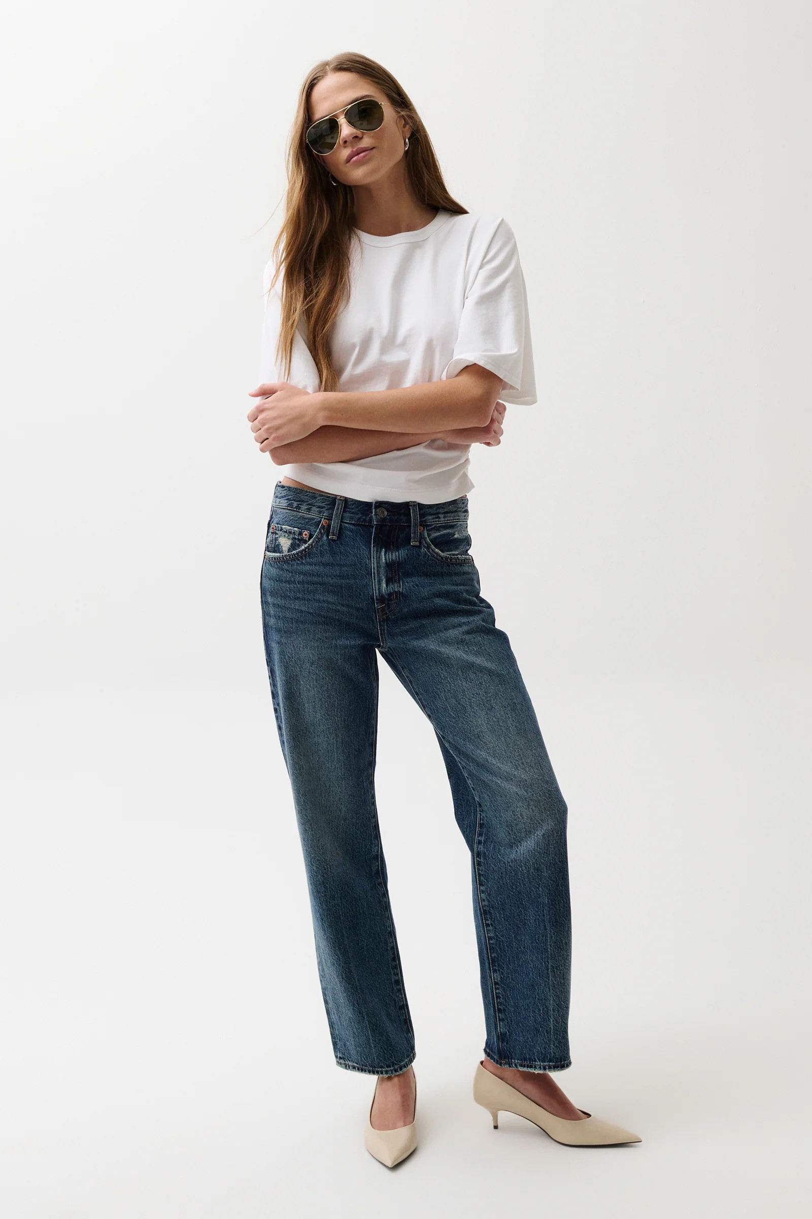 Lexi Mid Rise Bowed Straight Jean - Artisan | Pistola Denim