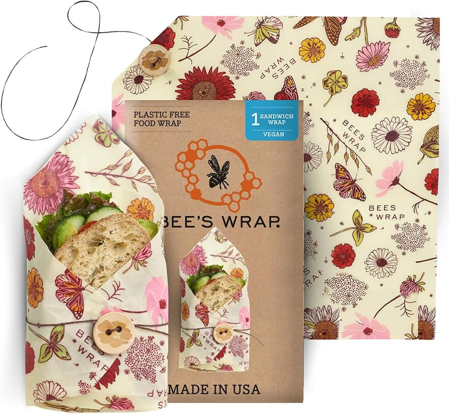 Bee's Wrap Reusable Beeswax Food Wraps Made in the USA, Eco Friendly Beeswax Food Wrap, Sustainab... | Amazon (US)