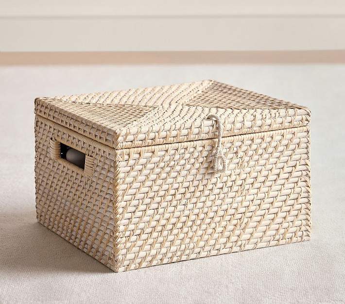Quinn Lidded Square Storage | Pottery Barn Kids