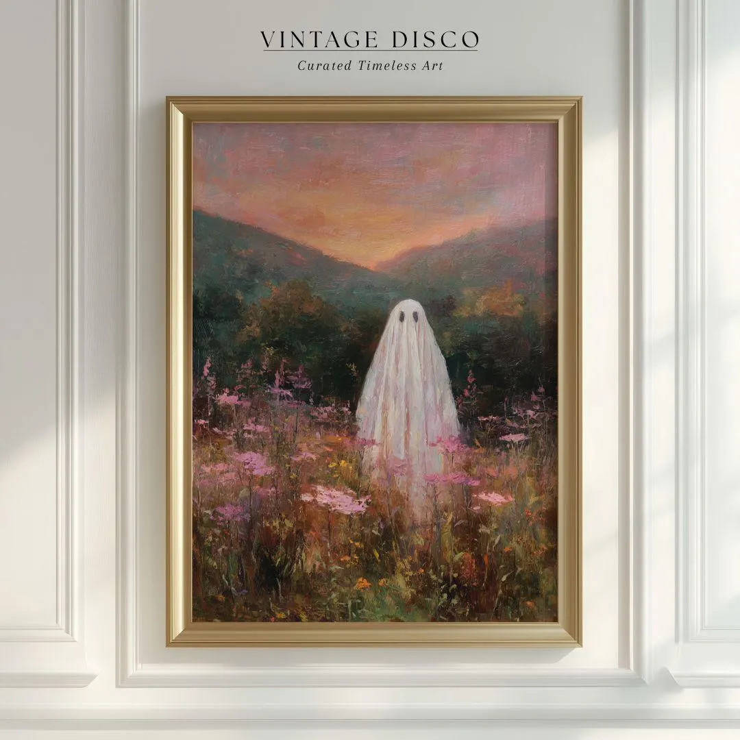 Cottagecore Ghost Wildflower Print: Pink Girly Halloween Wall Art (printable Digital Download) - ... | Etsy (US)