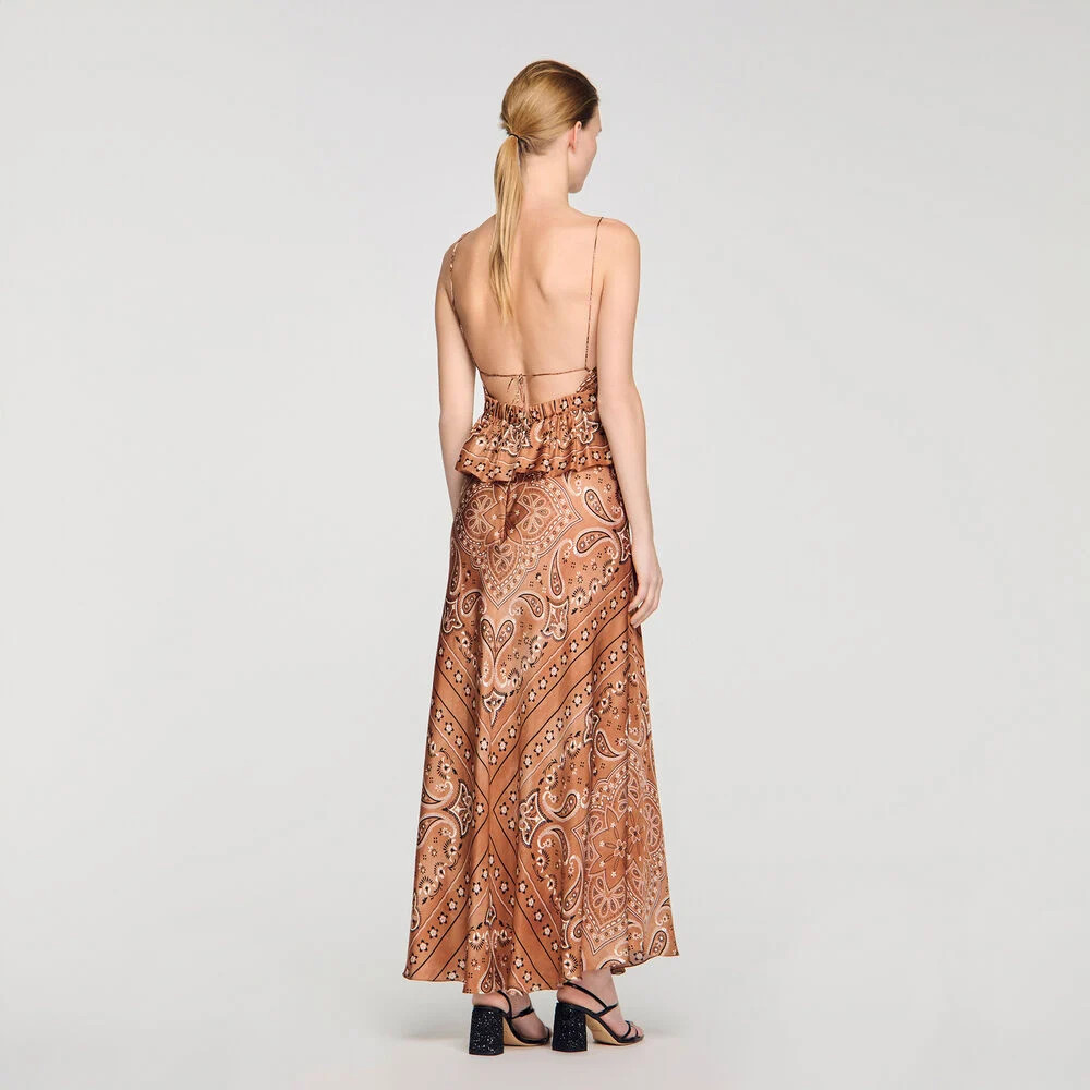Bandana-print maxi dress | Sandro US | Sandro-Paris US