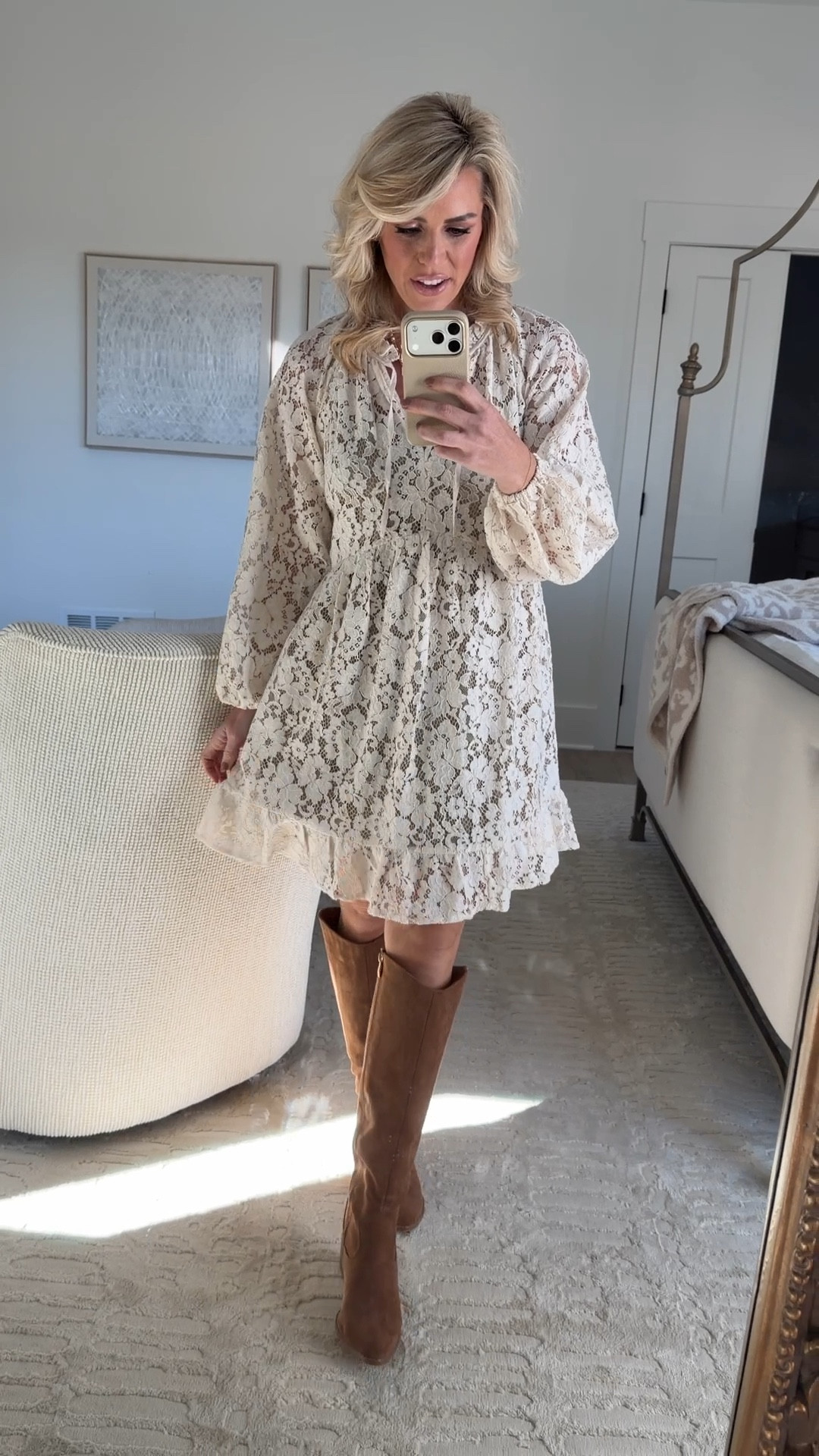 Wearing this pretty lace dress from Loft for our family photos today 🤍 it’s 50% off right now! Boots are my Amazon fave — so comfy and go with everything! 


#LTKFindsUnder50 #LTKSaleAlert