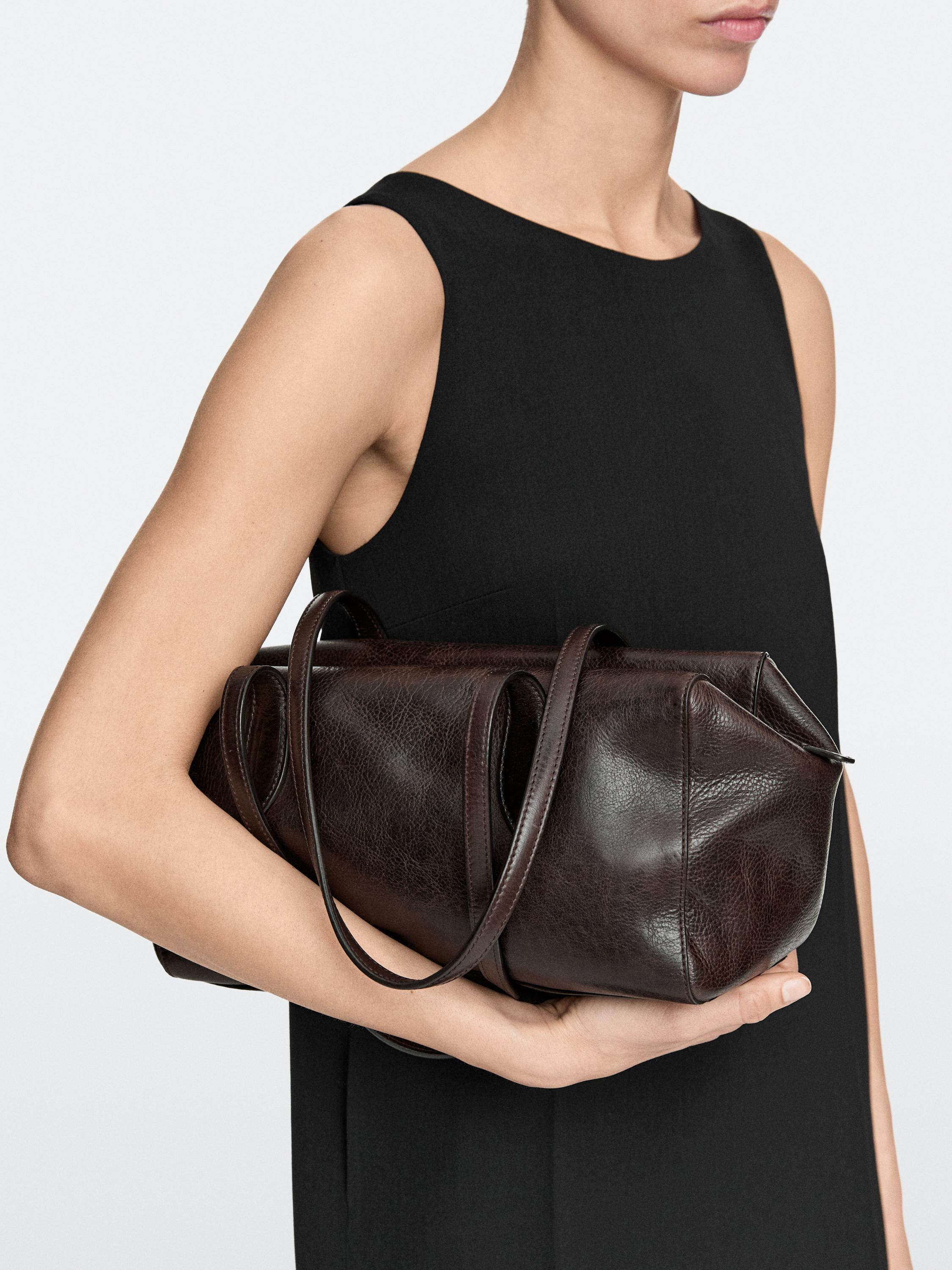 Nappa leather west satchel bag | Massimo Dutti US
