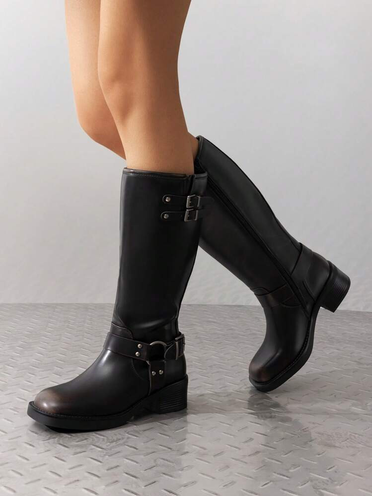 Motorcycle Boots Knee High | SHEIN