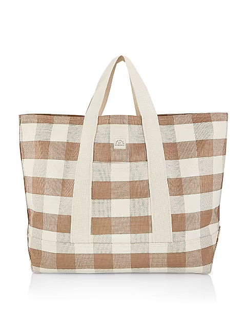 Oversized Bodie Gingham Open Tote | Saks Fifth Avenue