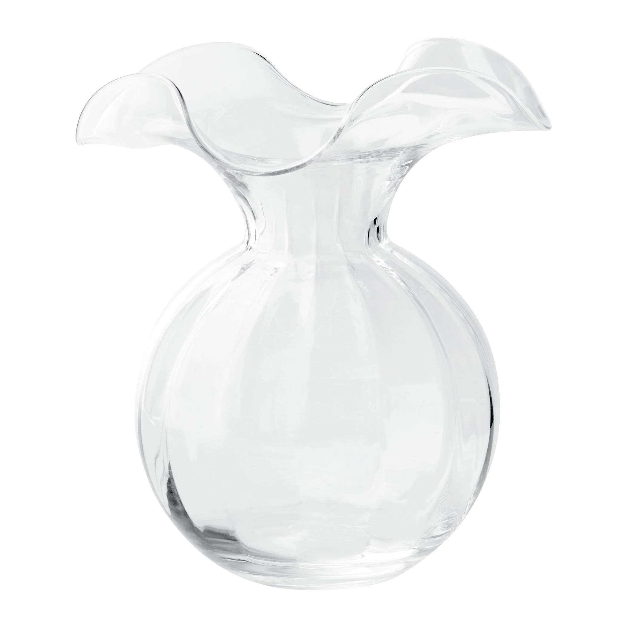 Hibiscus Glass Clear Medium Fluted Vase | VIETRI