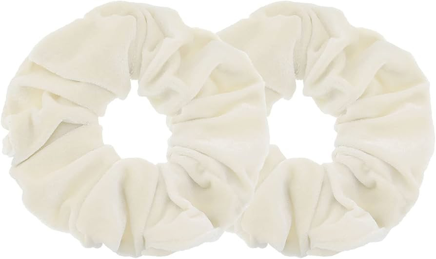 2 Pcs Large Size Beige Color Scrunchies for Thick Hair Women Girls' Hair Ties Hair Accessories | Amazon (US)