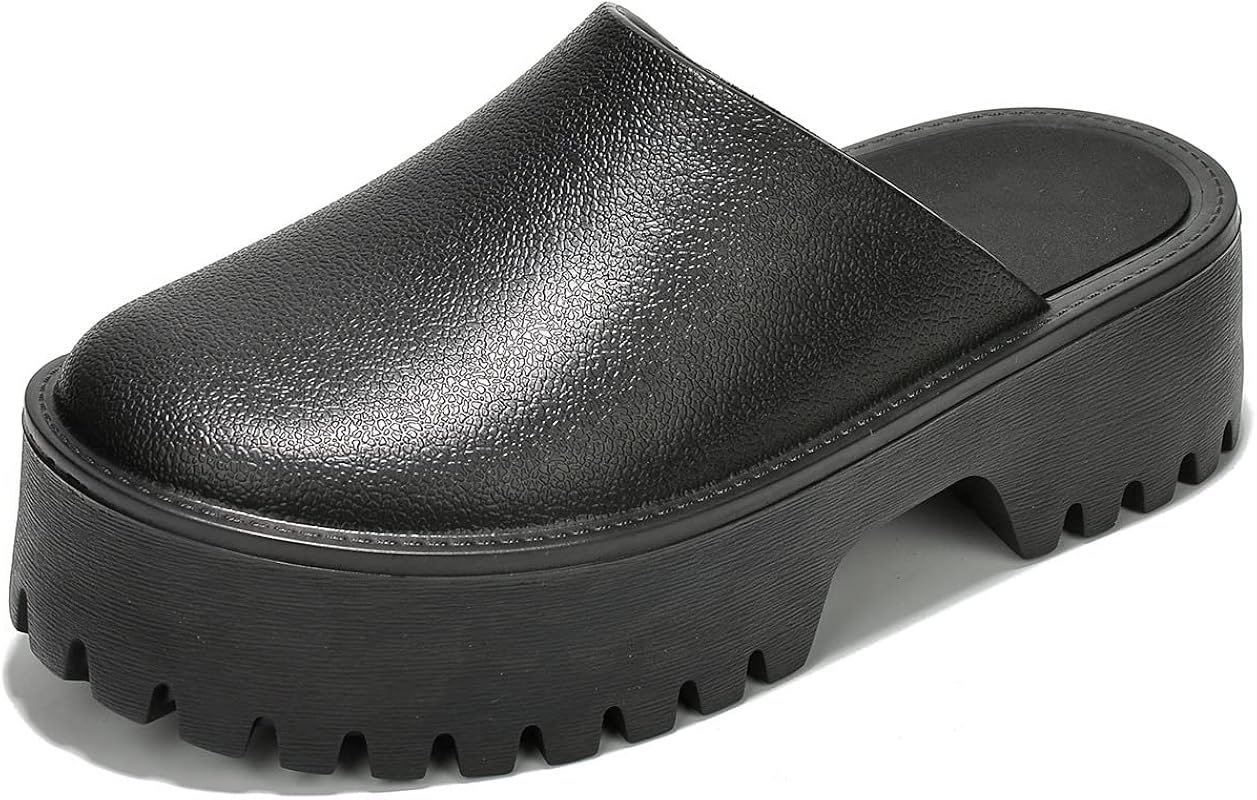KK PAIR OF KINGS Womens Sandals Women's Rubber Mule Platform Sandals - Waterproof Chunky Lug Sole... | Amazon (US)